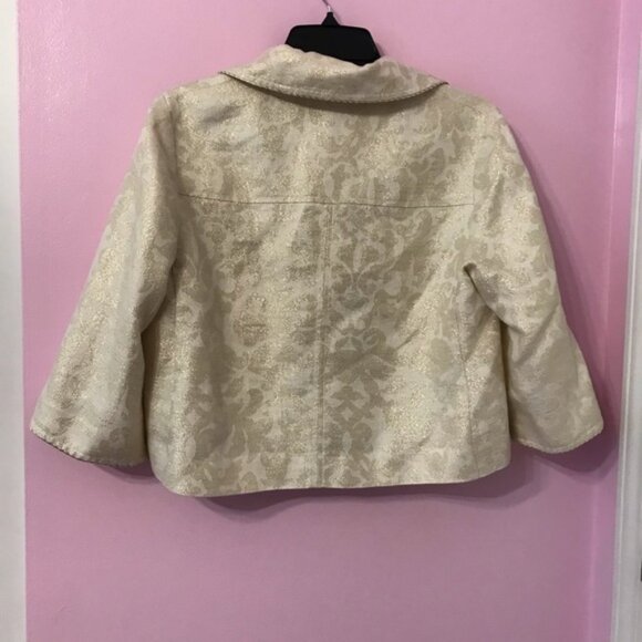 Lilly Pulitzer Gold Brocade Cropped Jacket size 8 - Picture 4 of 4